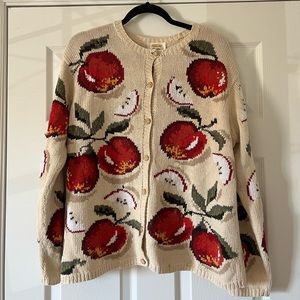 Vintage Hand Knit Talbots Apple Sweater, Size M